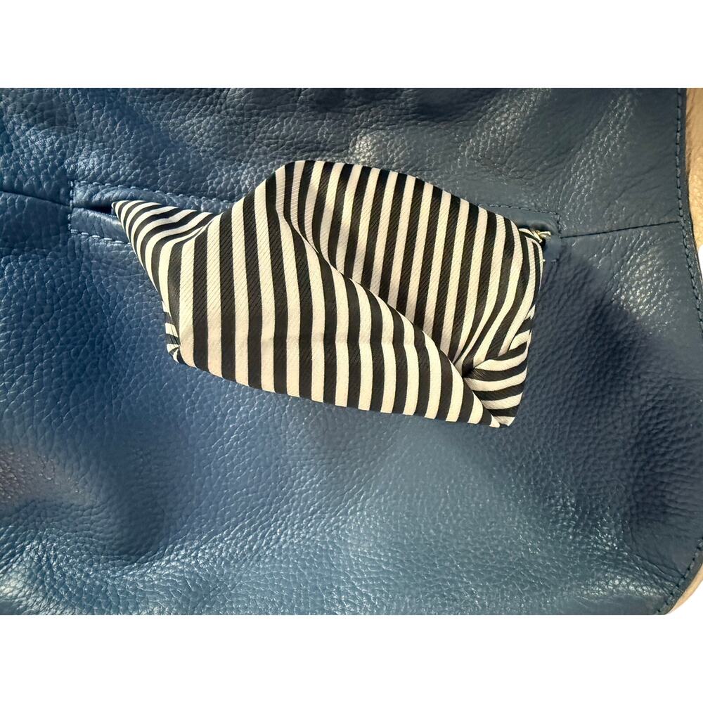 Kate Spade Jackson St., Miley hobo bag in blue ivory and black pebble leather - Picture 8 of 11